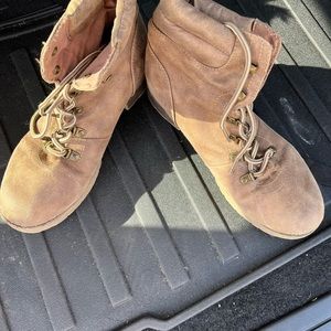 Brown combat boots